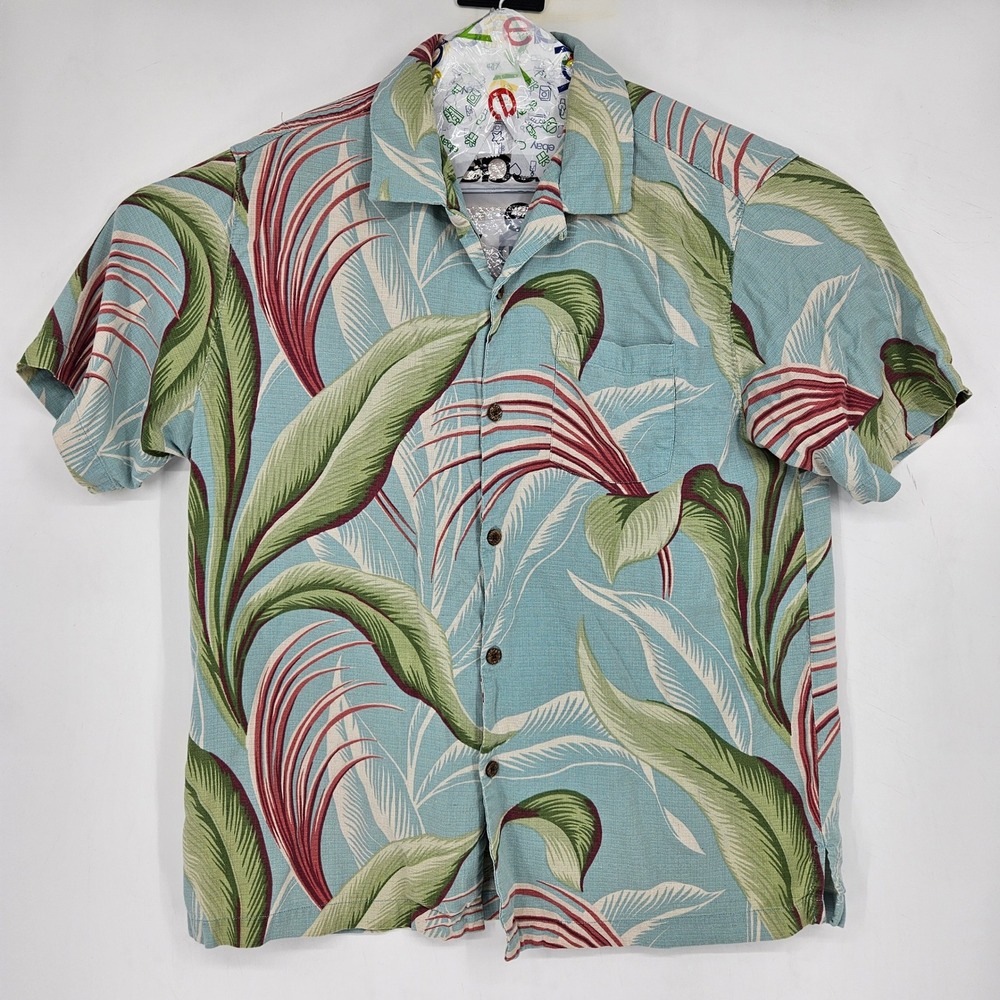 Tommy Bahama Shirt Mens Extra Large Silk Floral AOP Button Short‎ Sleeve Casual